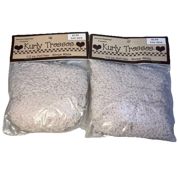Doll Hair Winter White Heirloom Beginnings Kurly Tresses Craft .5 OZ Vintage Lot - Picture 1 of 5
